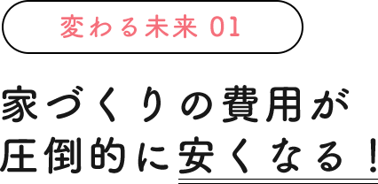 家づくりの費用が圧倒的に安くなる！